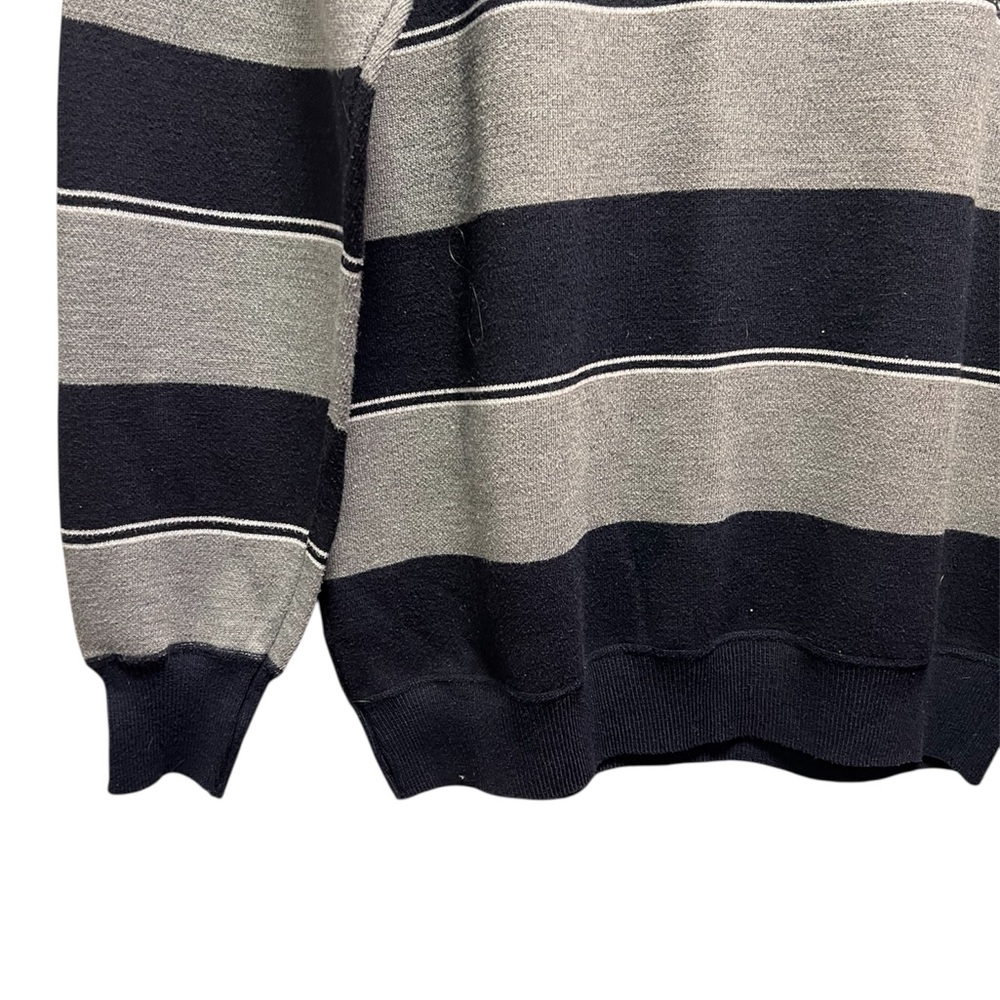 Silver Needle Men's XXL Navy Blue and Gray Striped 1/4 Zip Pullover Sweater - Picture 7 of 7